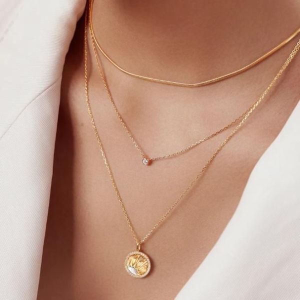 Ania Haie Ketting Goud Dames (Ketting - N059-01G Round Solitaire) - Illi Roeselare - Accessories & Fashion