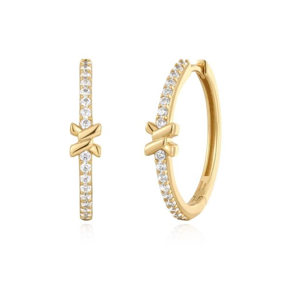 Ania Haie OORBELLEN Goud Dames (Oorbellen - e061-14g gold cross hoops) - Illi Roeselare - Accessories & Fashion