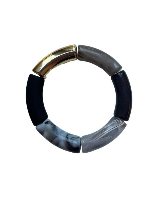 Maison Cachet Armband zwart Dames (Armband - Bracelet Noir Marbré) - Illi Roeselare - Accessories & Fashion