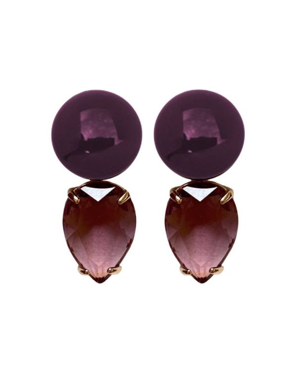 Maison Cachet OORBELLEN Aubergine Dames (Oorbellen - petites gouttes aubergine) - Illi Roeselare - Accessories & Fashion