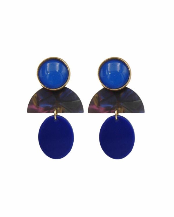 Maison Cachet OORBELLEN Bic blauw Dames (Oorbellen - Lunes Bleues Electrique) - Illi Roeselare - Accessories & Fashion