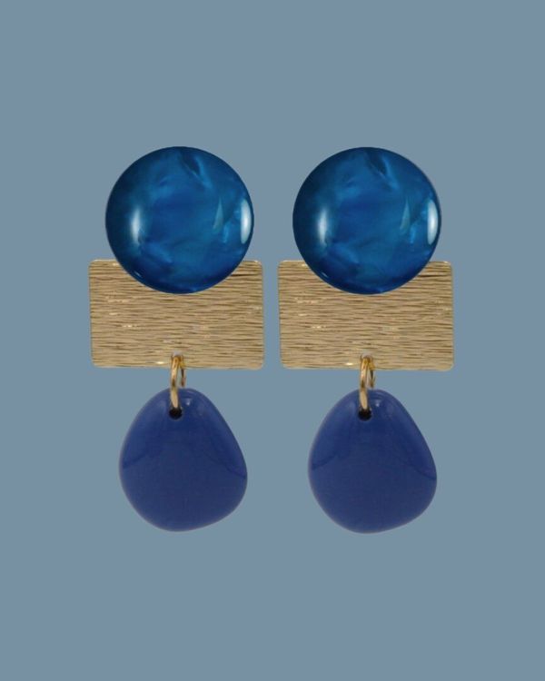 Maison Cachet OORBELLEN Koningsblauw Dames (Oorbellen - Barres Bleu Royal) - Illi Roeselare - Accessories & Fashion