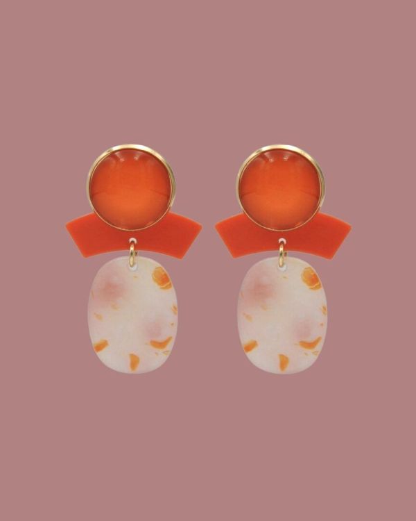 Maison Cachet OORBELLEN Orange Dames (Oorbellen - Les Arcs Oranges) - Illi Roeselare - Accessories & Fashion
