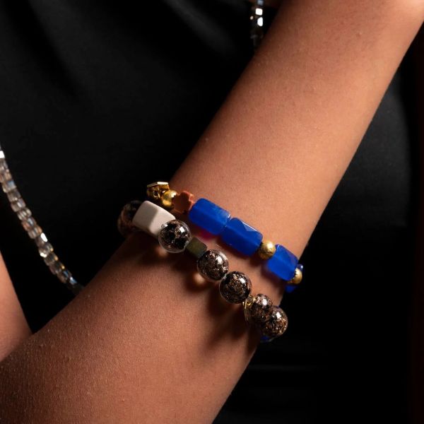 Murielle Perrotti Armband Mix Dames (Armband Studio Gold Black - Studio-B-GB Bracelet Verre Iri) - Illi Roeselare - Accessories & Fashion