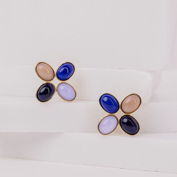Souvenirs de Pomme OORBELLEN Mix blauw Dames (Oorbellen Loulou  - ea318) - Illi Roeselare - Accessories & Fashion