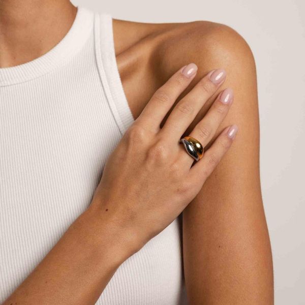 Souvenirs de Pomme Ring Mix goud/zilver Dames (Ring Gigi bicolor - r80) - Illi Roeselare - Accessories & Fashion