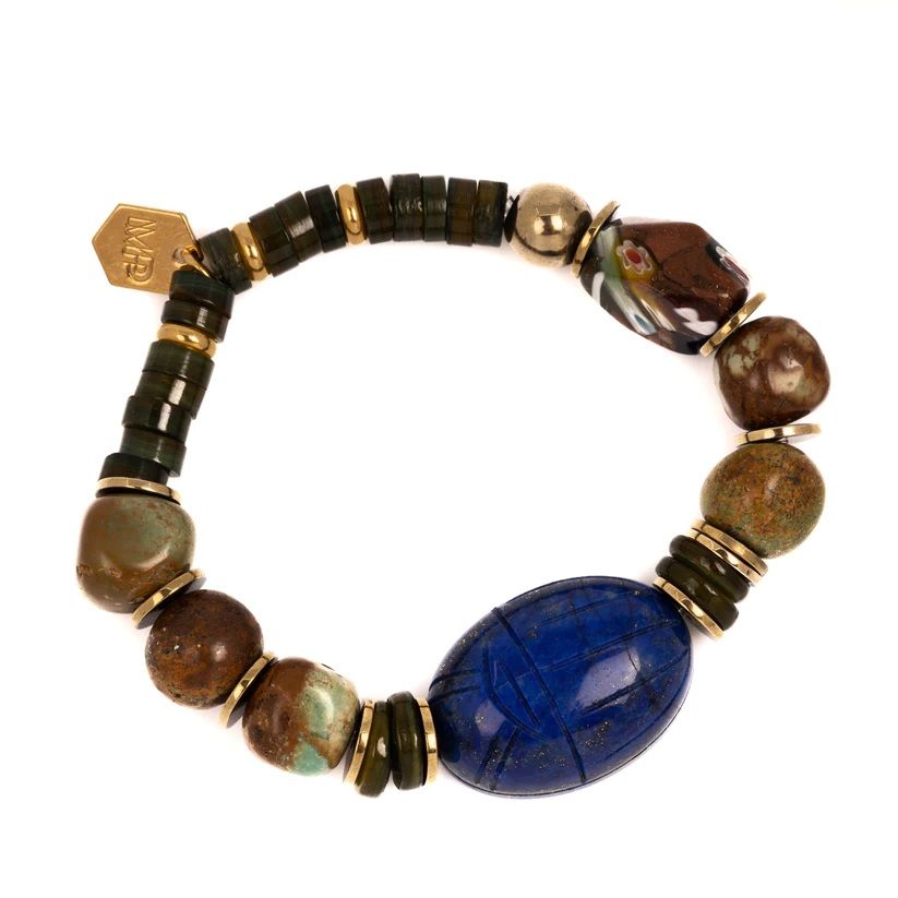Murielle Perrotti Armband Mix Dames (Armband Nomad Gold Blue - Nomad-B-SGBL) - Illi Roeselare - Accessories & Fashion