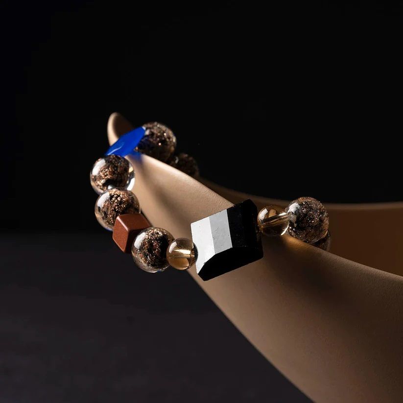 Murielle Perrotti Armband Mix Dames (Armband Studio Gold Black - Studio-B-GB Bracelet Verre Iri) - Illi Roeselare - Accessories & Fashion